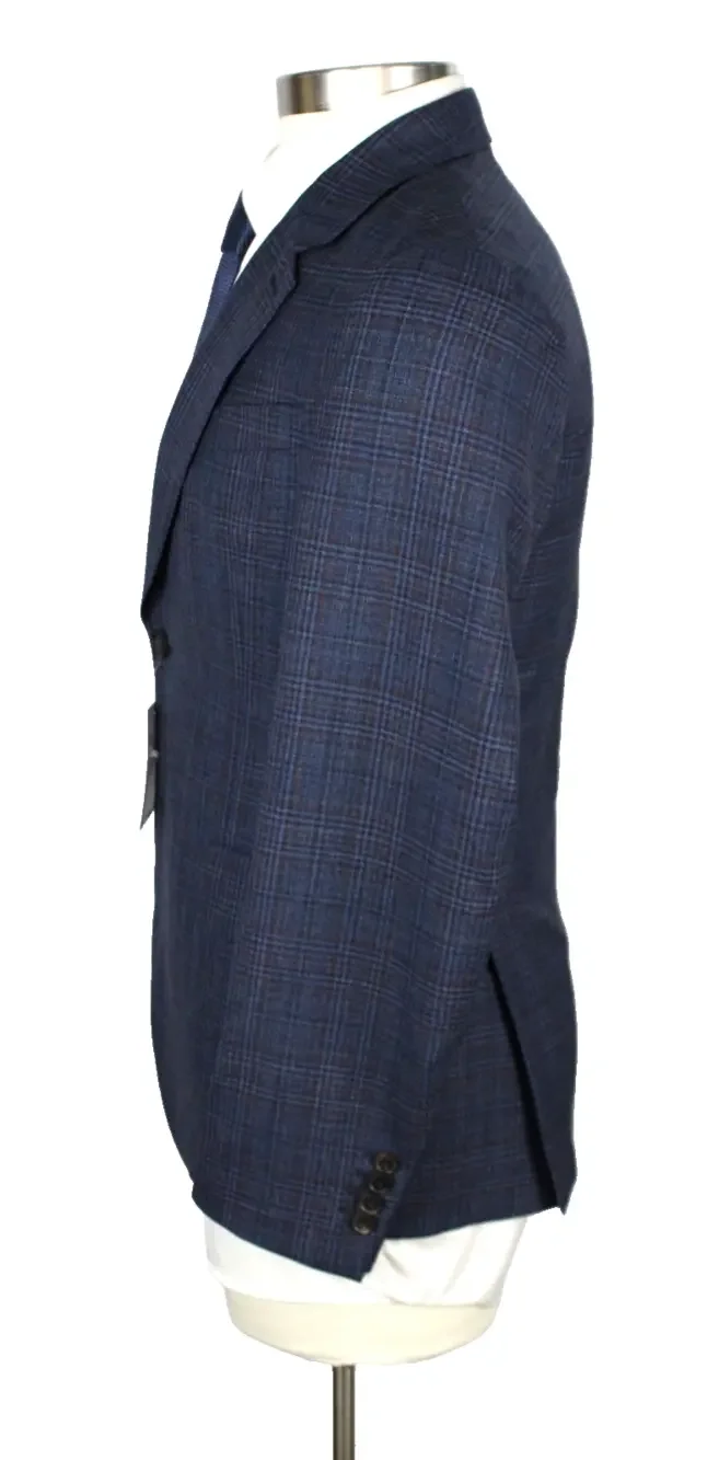 Paul Smith Sport Coat 38 R (48 EU) Mens Blue Plaid Wool Two Button Blazer